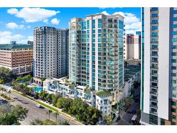 Luxury high-rise building with pool and city views at 450 Knights Run Ave # 605, Tampa, FL 33602
