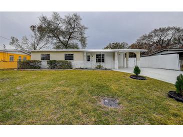 Charming single story home with a well-manicured lawn and a long driveway at 8106 Fir Dr, Tampa, FL 33619