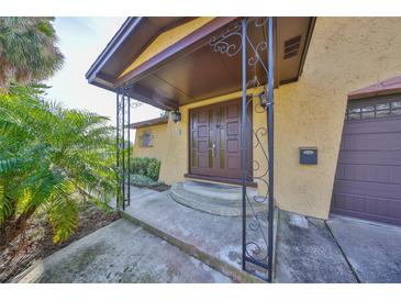 Inviting house entrance with double doors and decorative metal accents at 816 Knight St, Seffner, FL 33584