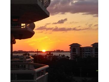 Stunning sunset view over the water from balcony at 4900 Brittany S Dr # 909, St Petersburg, FL 33715