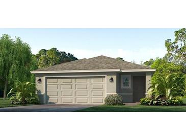 One-story home with a two-car garage and attractive landscaping at 10264 Kalamazoo Pl, Parrish, FL 34219