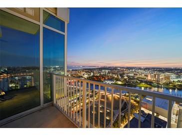 Breathtaking nighttime cityscape view from private balcony at 777 N Ashley Dr # 2503, Tampa, FL 33602