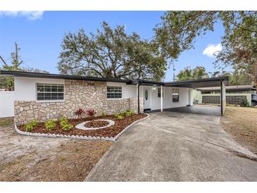 Updated ranch home with stone accents and landscaped yard at 11119 N 21St St, Tampa, FL 33612