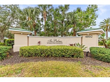 The Palms of Cortez Luxury Condominiums entrance sign at 4802 51St W St # 224, Bradenton, FL 34210