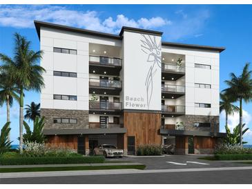Beach Flower: New building with contemporary design, parking, and landscaping at 14048 Gulf Blvd # 401, Madeira Beach, FL 33708