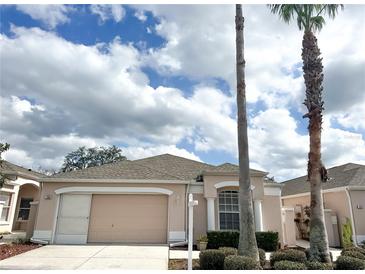 Charming single-story home with a two-car garage, manicured landscaping, and inviting curb appeal in a sunny neighborhood at 286 Royal Palm Way, Spring Hill, FL 34608