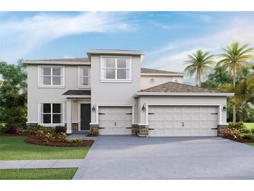 Two-story house with a two-car garage and landscaped front yard at 3428 Hazel Hollow Way, Plant City, FL 33565