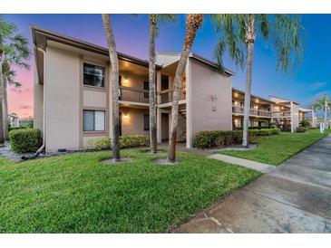 Charming condo exterior with a well-maintained lawn and beautiful landscaping at 204 Mary Dr, Oldsmar, FL 34677