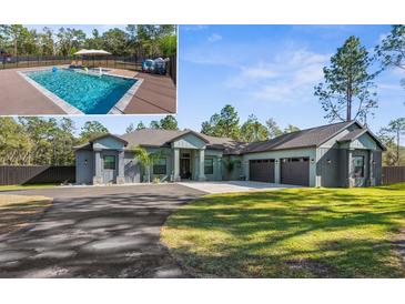 Beautiful single-story home features a spacious yard and a private pool at 7376 Fall St, Brooksville, FL 34613