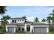 Two-story home with gray roof, white walls, and two-car garage at 1625 Hansen St, Sarasota, FL 34231