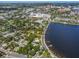 Property location shown from above with water view at 512 1St E Ave, Bradenton, FL 34208