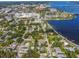 Property location shown from above with water view at 512 1St E Ave, Bradenton, FL 34208