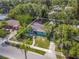 Aerial view of a single-Gathering home on a tree-lined street at 512 1St E Ave, Bradenton, FL 34208