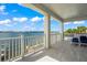 Balcony with panoramic water views, perfect for relaxation at 443 Picasso Dr, Nokomis, FL 34275