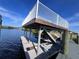 Elevated dock with stairs leading to the water at 5061 Collingswood Blvd, Port Charlotte, FL 33948