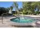 Relaxing hot tub with a beautiful tile surround, near the community pool at 445 Palm Tree Dr, Bradenton, FL 34210