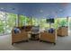 Relaxing lounge area with wicker chairs and a TV at 1660 Summerhouse Ln # 102, Sarasota, FL 34242