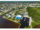 Aerial view of waterfront community with marina at 4409 Crews Ct, Port Charlotte, FL 33952