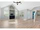 Living room with hardwood floors and staircase to the second floor at 4629 Whirlaway Dr # B, Sarasota, FL 34233