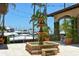 Relaxing courtyard fountain with marina views at 2383 Harbour Oaks Dr, Longboat Key, FL 34228