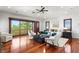 Spacious main bedroom with water views and sitting area at 3544 San Remo Ter, Sarasota, FL 34239