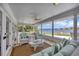 Relaxing sunroom with water views and wicker furniture at 1701 Sandalwood Dr, Sarasota, FL 34231