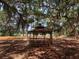 Wooden gazebo nestled under Spanish moss-draped trees at 7360 Oak Moss Dr # 4, Sarasota, FL 34241