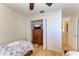 Bedroom closet featuring twin bed and television for plenty of storage at 3607 E Bay Dr # 202, Holmes Beach, FL 34217