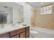 Clean bathroom with tub and shower combo at 6438 Watercrest Way # 204, Lakewood Ranch, FL 34202