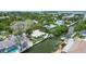 Property's canal-front location highlighted in this aerial view at 562 Juan Anasco Dr, Longboat Key, FL 34228