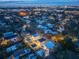Night aerial view of neighborhood with modern homes at 2430 Floyd St, Sarasota, FL 34239