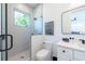 Clean bathroom, featuring a walk-in shower at 2446 Floyd St, Sarasota, FL 34239