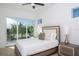 Bright bedroom with sliding door to balcony and hardwood floor at 2446 Floyd St, Sarasota, FL 34239