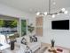 Living area with sliding doors opening to a pool view at 2446 Floyd St, Sarasota, FL 34239