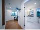 Modern bathroom with marble flooring and glass shower at 2440 Floyd St, Sarasota, FL 34239