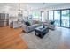 Modern kitchen with island, stainless steel appliances, and hardwood floors at 2440 Floyd St, Sarasota, FL 34239