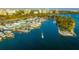 Aerial view of a marina filled with yachts and boats at 770 S Palm Ave # 603, Sarasota, FL 34236