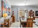Bright dining room with wood table and chairs, and large art at 7112 Marsh View Ter, Bradenton, FL 34212