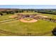 Aerial view of the community baseball field at 105 New Briton Ct, Bradenton, FL 34212