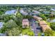 Aerial view showcasing a community of apartment buildings near a lake at 5026 Water Oak Dr # 112, Bradenton, FL 34207