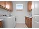 Convenient laundry room with modern washer, dryer, and built-in sink at 5709 Puccini St, Nokomis, FL 34275