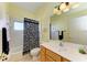 Clean bathroom with shower/tub combo and wood vanity at 139 Bridgewater Ct, Bradenton, FL 34212