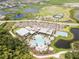 Aerial view of community amenities including pool and clubhouse at 8370 Velda Trl, Sarasota, FL 34241