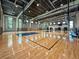 Full-size basketball court with bleacher seating at 8370 Velda Trl, Sarasota, FL 34241