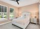 Spacious bedroom with soft pink bedding, a white headboard, and two bedside tables at 2246 Webber St, Sarasota, FL 34239