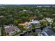 Aerial view showcasing a waterfront home and neighborhood at 1400 Quail Dr, Sarasota, FL 34231