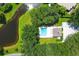 Community pool and surrounding area from an aerial perspective at 3125 57Th Avenue E Cir, Bradenton, FL 34203