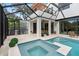 Relaxing pool and spa with covered patio at 3464 Camino Real, Sarasota, FL 34239