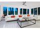 Relaxing sunroom with large windows, comfortable seating, and coffee table at 7665 Sanderling Rd, Sarasota, FL 34242