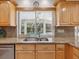 Kitchen sink with view of pool and backyard at 5050 Kestral Park S Way, Sarasota, FL 34231